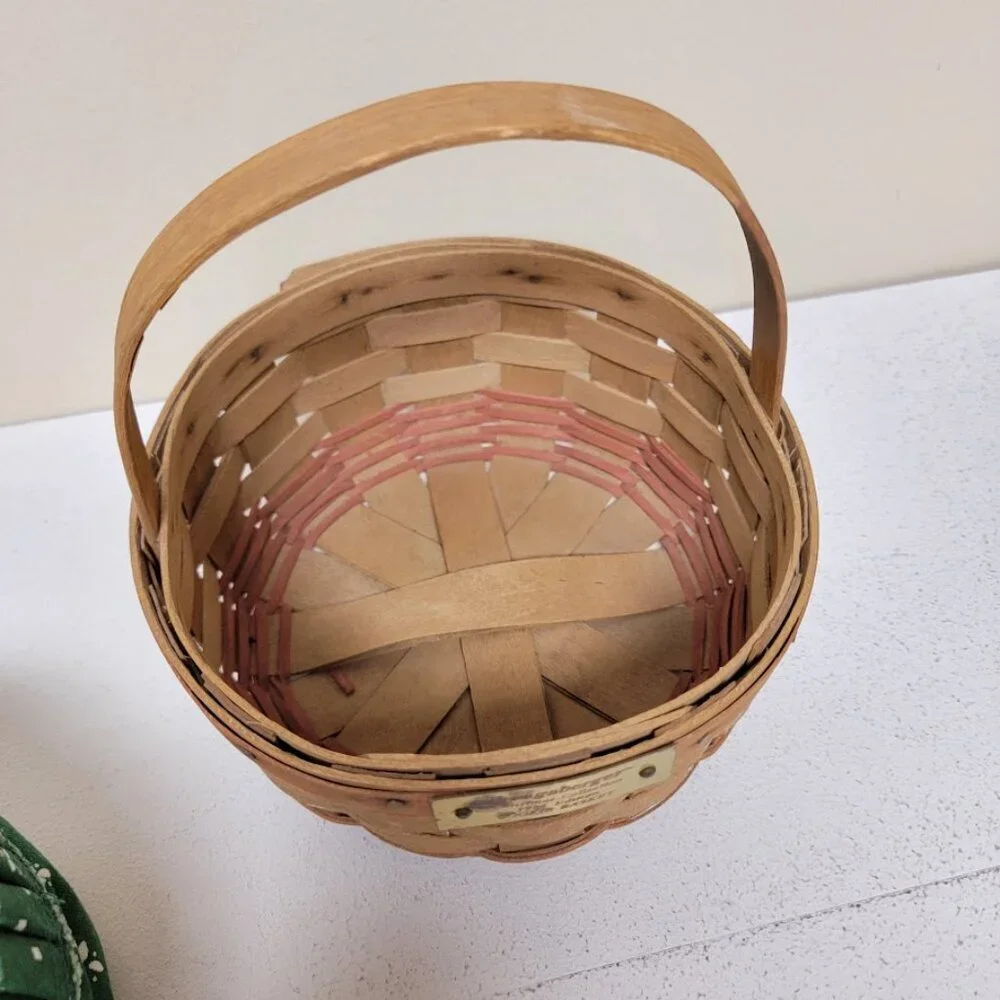 Longaberger 1985 Christmas Collection Cookie Basket Heritage Green Liner Collect